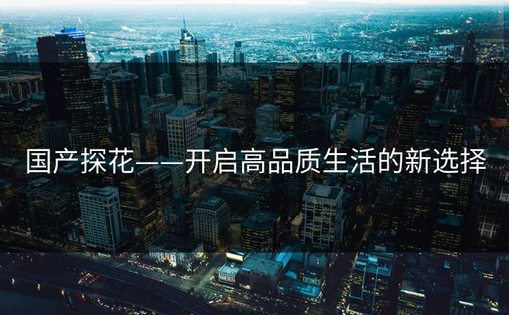 国产探花——开启高品质生活的新选择 国产探花——开启高品质生活的新选择